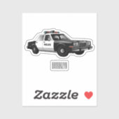 Sticker Illustration d'une voiture de police (Feuille)