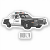 Sticker Illustration d'une voiture de police (Recto)