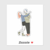 Sticker Illustration en couple (Feuille)