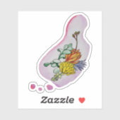 Sticker Illustration Florale d'Aquarelle de Succulentes (Feuille)