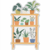 Sticker Illustration Fun Poted Houseplants (Devant)