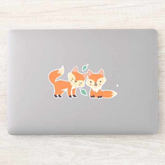Sticker Illustration graphique des renards orange mignons (Ordinateur)