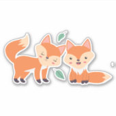 Sticker Illustration graphique des renards orange mignons (Devant)