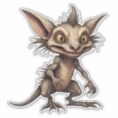 Sticker Illustration hybride de Chupacabra Gremlin (Devant)