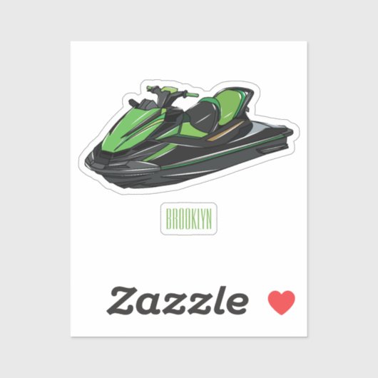 Sticker Illustration Jet ski (Feuille)