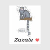 Sticker Illustration marmoset commune (Feuille)