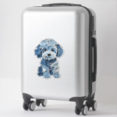 Sticker Illustration mignonne de chien en patchwork de den (Sur valise)