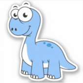 Sticker Illustration Mignonne D'Un Brontosaurus. (Devant)