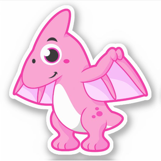 Sticker Illustration Mignonne D'Un Pterodactyl. (Devant)
