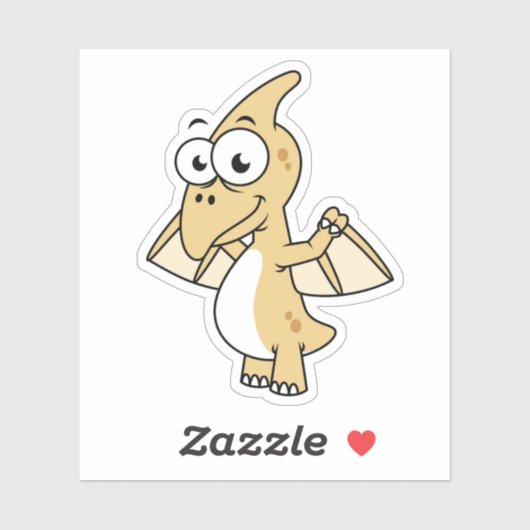 Sticker Illustration Mignonne D'Un Pterodactyl. 2 (Feuille)