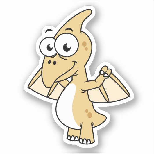 Sticker Illustration Mignonne D'Un Pterodactyl. 2 (Devant)