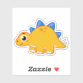 Sticker Illustration Mignonne D'Un Stegosaurus. (Feuille)