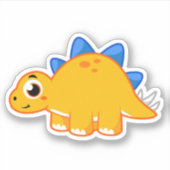 Sticker Illustration Mignonne D'Un Stegosaurus. (Devant)