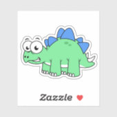 Sticker Illustration Mignonne D'Un Stegosaurus. 2 (Feuille)
