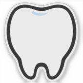Sticker Illustration minimale d'une dent mignonne (Devant)
