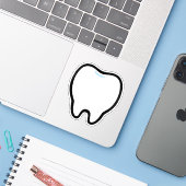 Sticker Illustration minimale d'une dent mignonne (Ordinateur portable avec iPhone)