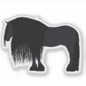 Sticker Illustration moderne du cheval friésien (Devant)