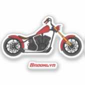 Sticker Illustration motocyclette de style hélicoïdal (Recto)