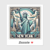 Sticker Illustration New York style Art déco (Feuille)