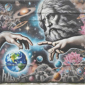 Sticker illustration of god creating the universe (Devant)