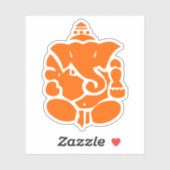 Sticker Illustration Orange Ganesha (Feuille)