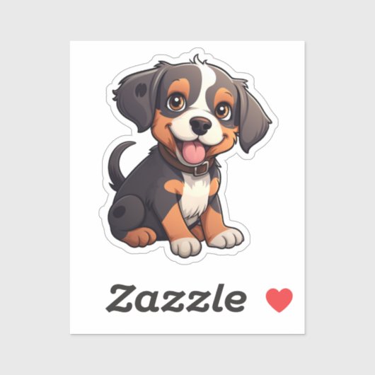 Sticker Illustration pour chien de dessin (Feuille)