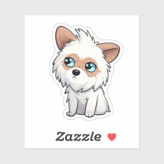 Sticker Illustration pour chien de dessin (Feuille)