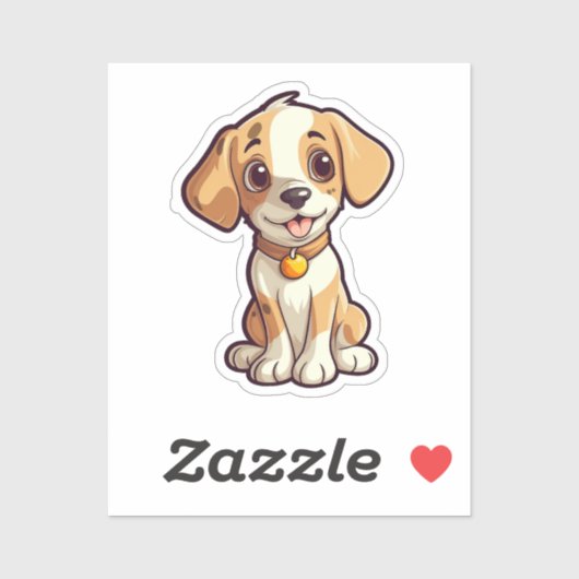 Sticker Illustration pour chien de dessin (Feuille)