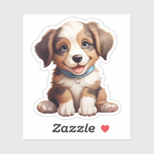 Sticker Illustration pour chien de dessin (Feuille)
