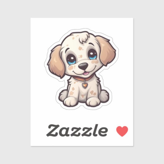 Sticker Illustration pour chien de dessin (Feuille)