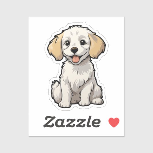 Sticker Illustration pour chien de dessin (Feuille)
