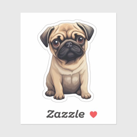 Sticker Illustration pour chien de dessin (Feuille)