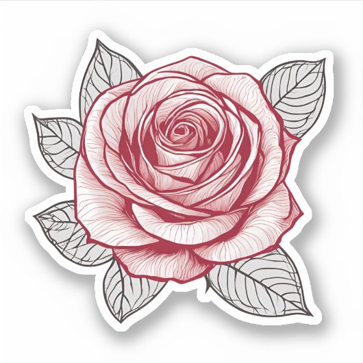 Sticker Illustration Rose étanche (Devant)