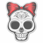 Sticker Illustration Super Girly Sugar Skull (Devant)