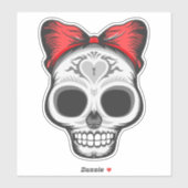 Sticker Illustration Super Girly Sugar Skull (Feuille)