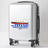 Sticker Illustration Titanic RMS - White Star Line 1912 (Sur valise)