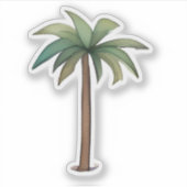 Sticker Illustration Tropical Palm Tree (Devant)