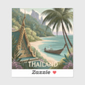Sticker Illustration Tropicale Thaïlande (Feuille)