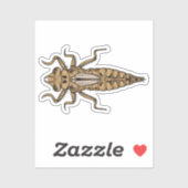Sticker Illustration vectorielle de la nymphe de libellule (Feuille)