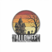 Sticker Illustration vectorielle de maison hantée Hallowee (Devant)