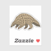 Sticker Illustration vectorielle de Pangolin géant (Feuille)