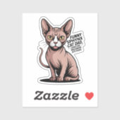 Sticker Illustration vectorielle de papa chat Sphynx drôle (Feuille)