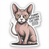 Sticker Illustration vectorielle de papa chat Sphynx drôle (Recto)