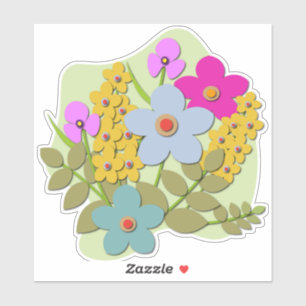 Sticker Illustration vectorielle du bouquet de fleurs