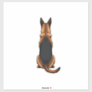 Sticker Illustration vintage de chien vue arrière Berger A
