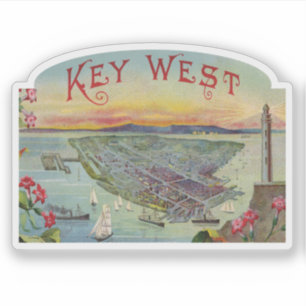 Sticker Illustration Vintage de Key West Florida