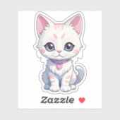 Sticker Illustration Whimsical Kitten (Feuille)