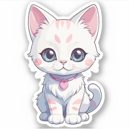 Sticker Illustration Whimsical Kitten (Devant)