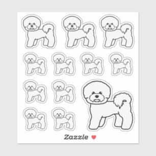 Sticker Illustrations de chien de dessin animé mignon Bich