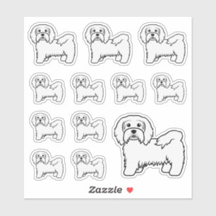 Sticker Illustrations de chien de dessin animé mignon hava